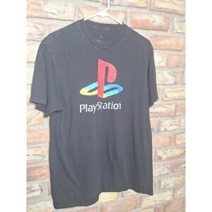 PlayStation Ripple Junction T-Shirt Black Logo Graphic Tee Men’s Large